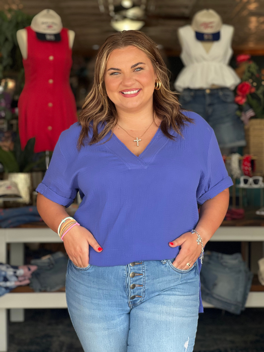 Trudie Top - Blue Billow