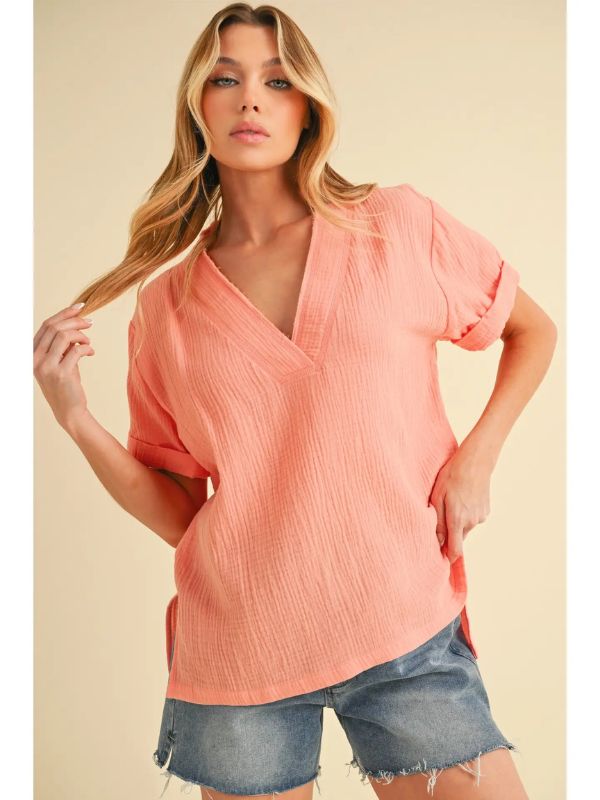 Trudie Top - Coral