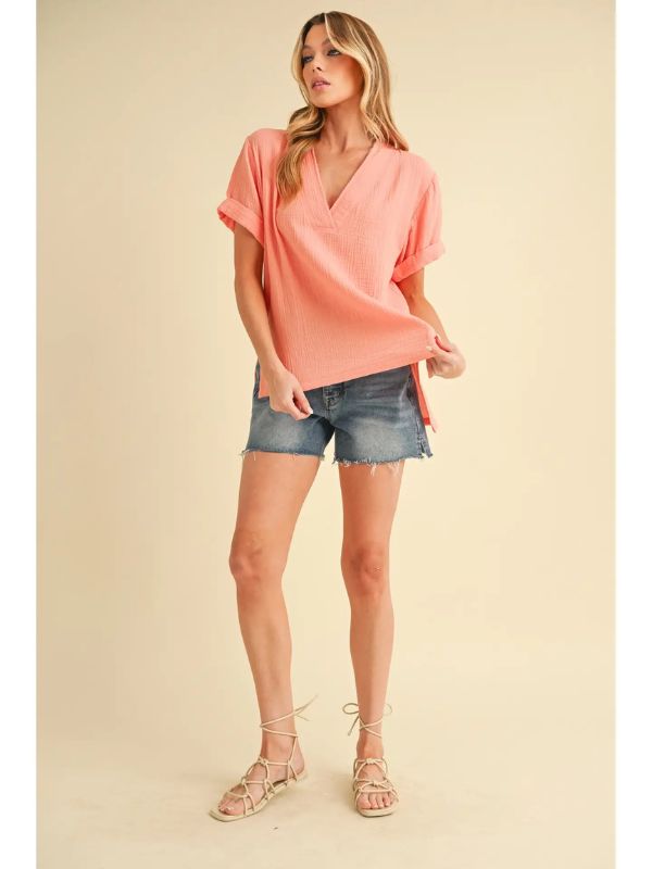 Trudie Top - Coral