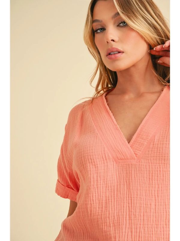 Trudie Top - Coral