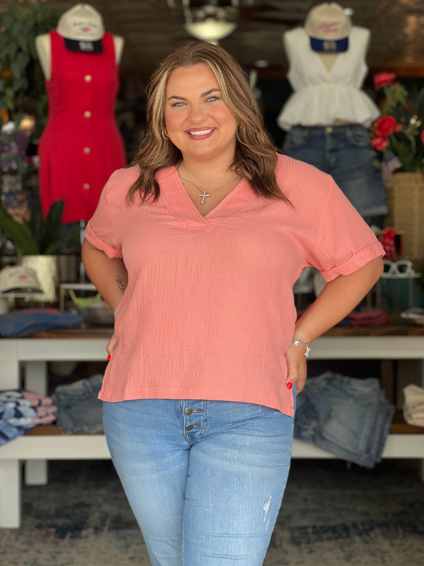 Trudie Top - Coral