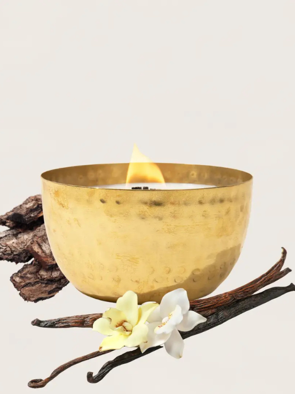 Woodwick 14oz Brass Bowl Candle