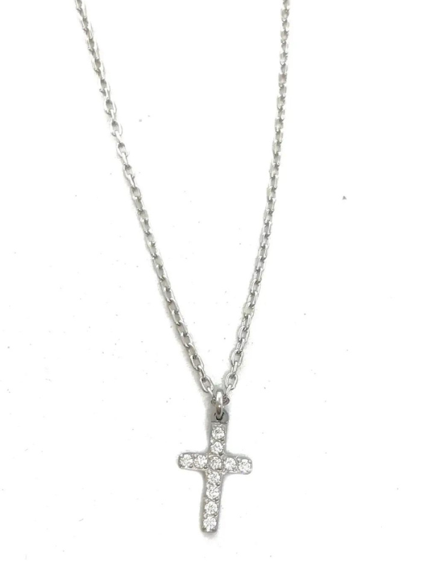 Silver Crystal Cross Necklace- Waterproof - Themasonboutique