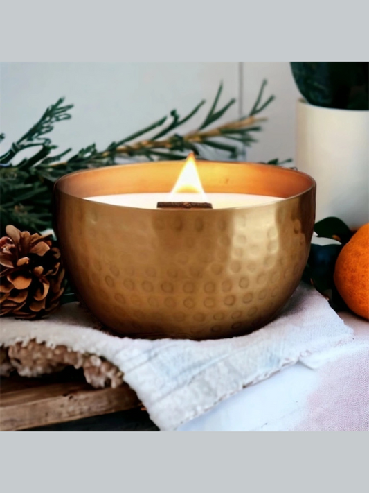 Woodwick 14oz Brass Bowl Candle - Winter Collection