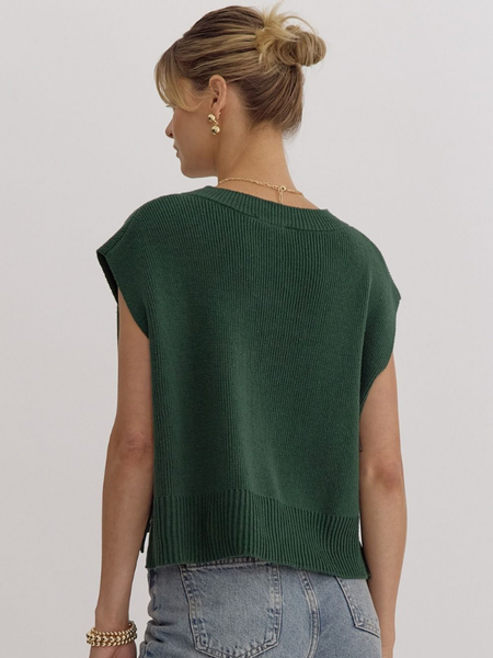 Forest V-Neck Sleeveless Sweater - Themasonboutique