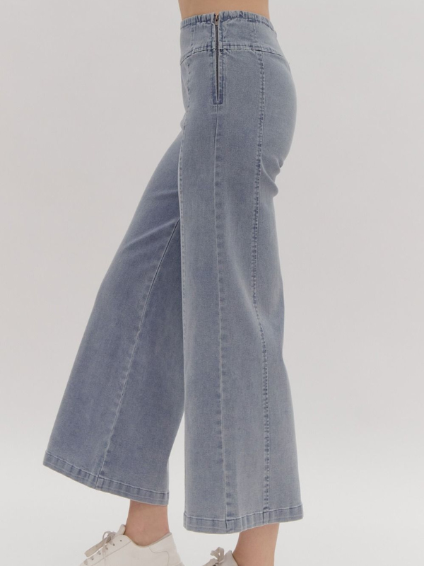 Chambray Flare Pant - Themasonboutique