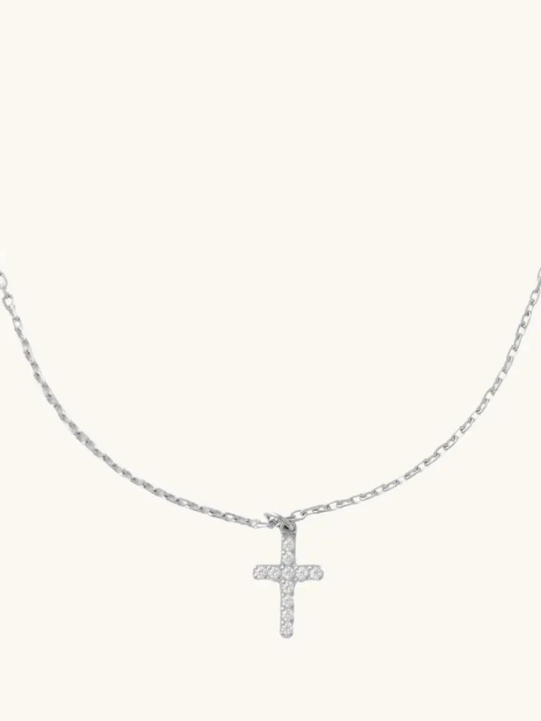 Silver Crystal Cross Necklace- Waterproof - Themasonboutique