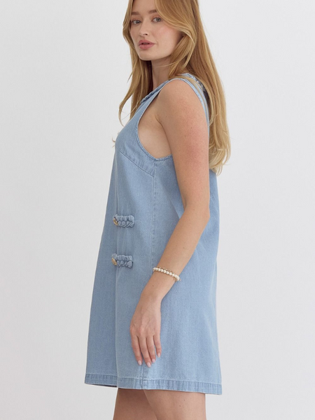 Light Blue Tencel Denim Pocket Dress - Themasonboutique