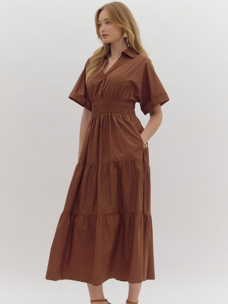 Espresso Tiered Midi Dress