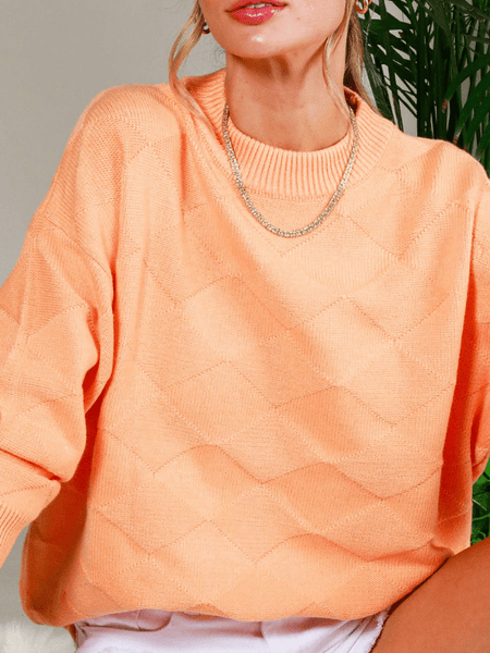 Peach Textured Sweater