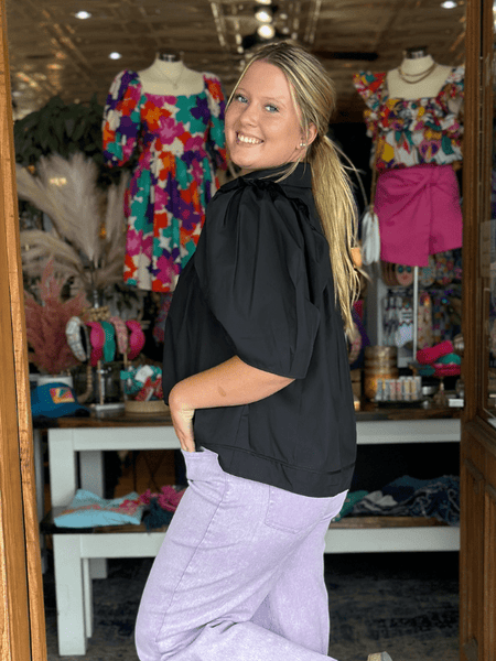 Ruffle Poplin Top