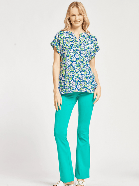 The Lizzy Dolman Top - Royal Floral