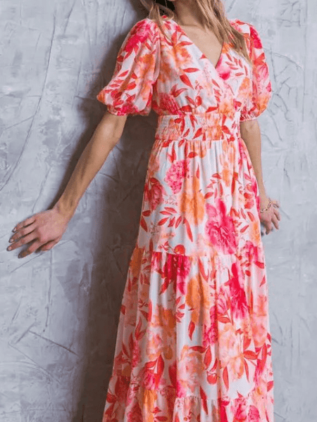 Ivory + Pink Maxi Dress