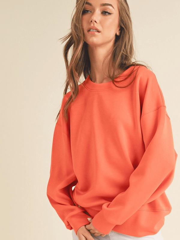 Coral Orange Scuba Sweatshirt