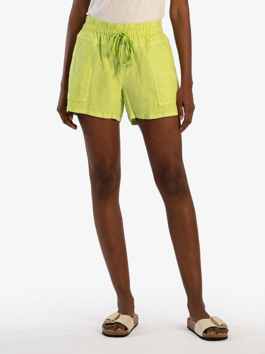 CHRISTINA-SHORT W/DRWCRD & PORKCHOP PKTS - LIME - Themasonboutique