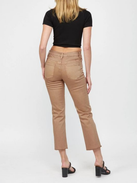 Brown Mid-Rise Straight Slit Leg Jean - Themasonboutique