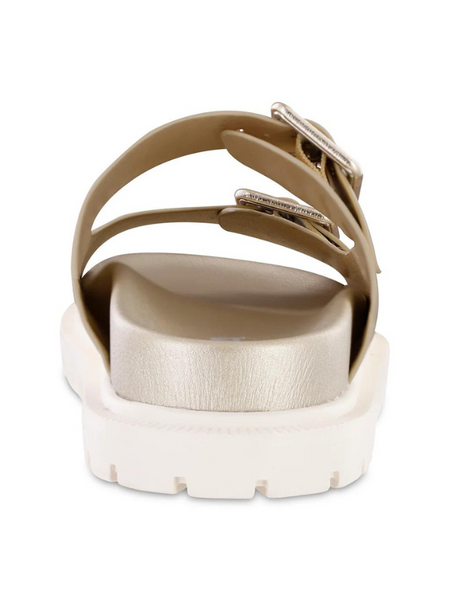 Gen Gold Metallic Buckle Slides - Themasonboutique