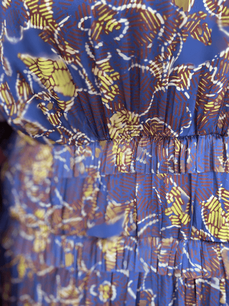 Blue + Brown Floral Dress
