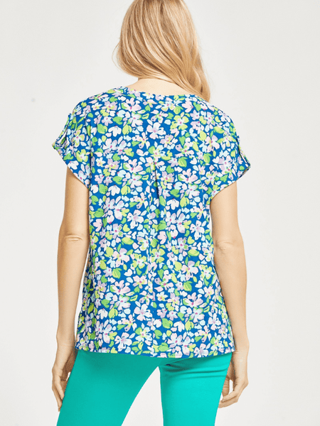 The Lizzy Dolman Top - Royal Floral