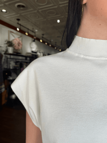 Off White Mock Neck Top