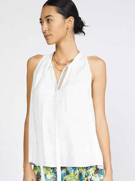 White Lace Sleeve Top