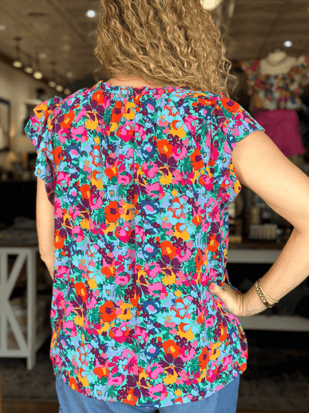 Pink Floral Sleeveless Top