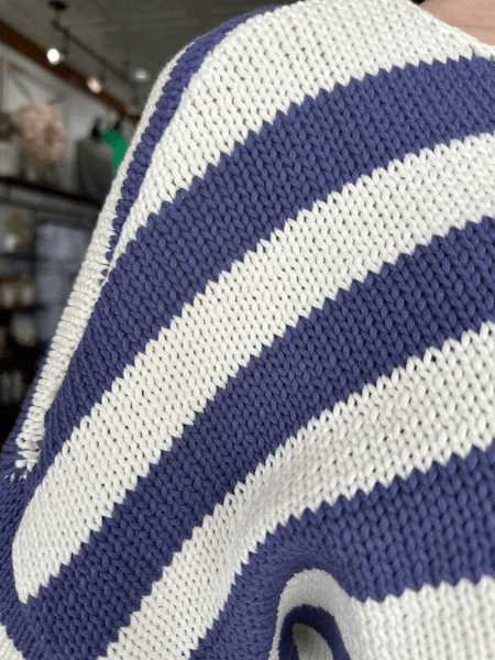 Denim Blue Striped Sweater