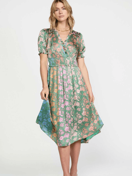 Green Floral Midi Dress