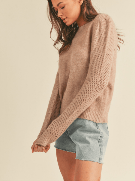 Smokey Pink Pointelle Sweater