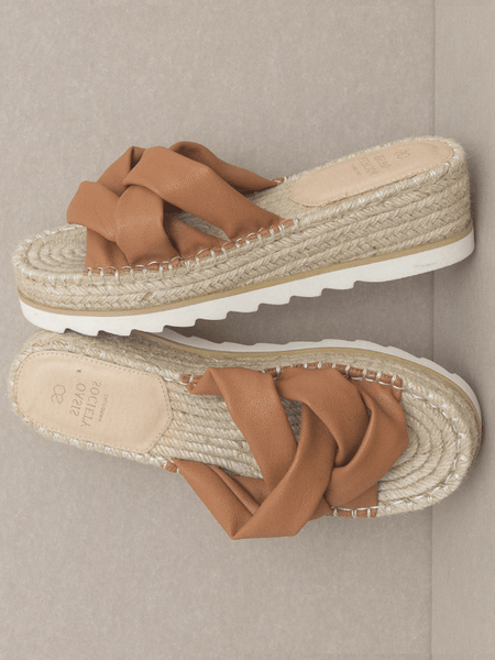 Rebel Brown Strappy Platform Sandals