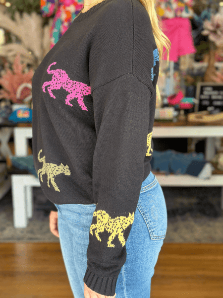 Black + Neon Cheetah Sweater