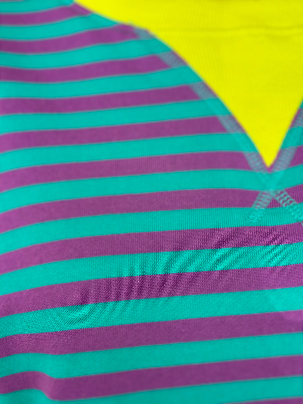 Purple Teal & Lime Striped Sweatshirt Top