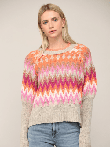 Pink + Orange Ski Lodge Sweater