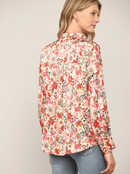 Ivory Multi Abstract Print Blouse