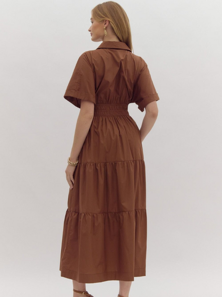 Espresso Tiered Midi Dress