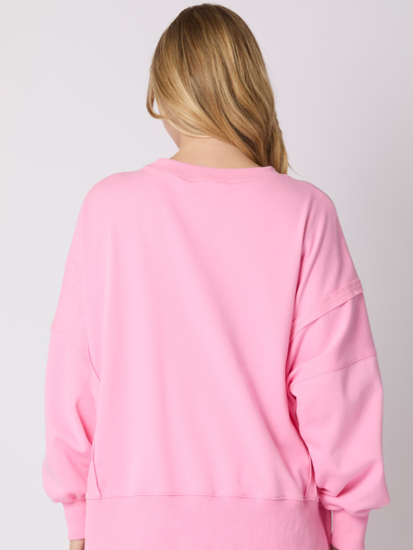 Candy Pink Ornament Sequin Sweatshirt - Themasonboutique