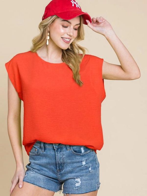 Red Cap Sleeve Top - Themasonboutique