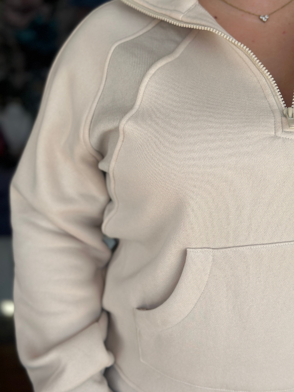 Sand 1/4 Zip Pullover - Themasonboutique