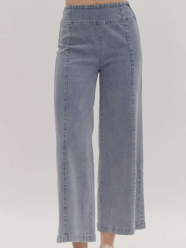 Chambray Flare Pant - Themasonboutique