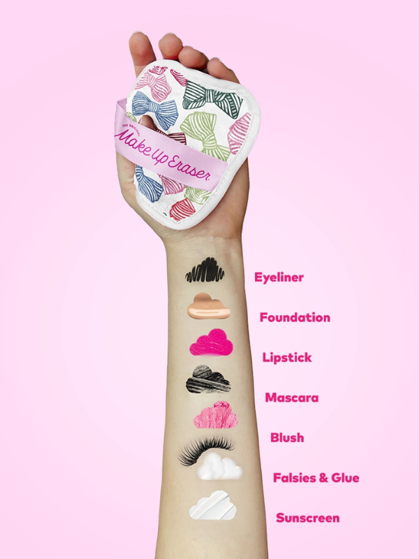 Fab-Bow-Lous 7-Day Set Whimsical Pink Bow Makeup Eraser