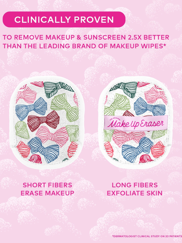 Fab-Bow-Lous 7-Day Set Whimsical Pink Bow Makeup Eraser