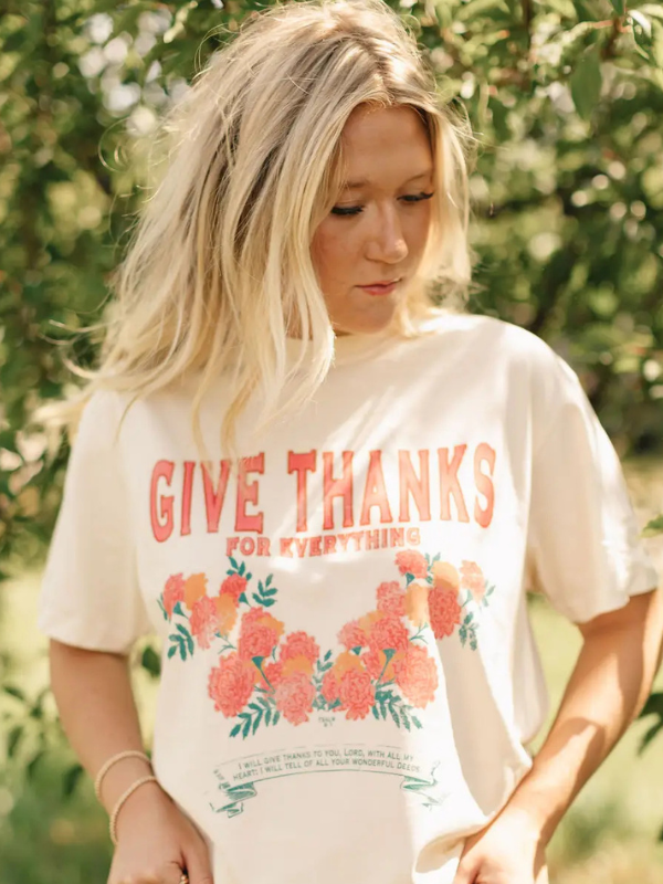 Give Thanks Marigold Fall Tee