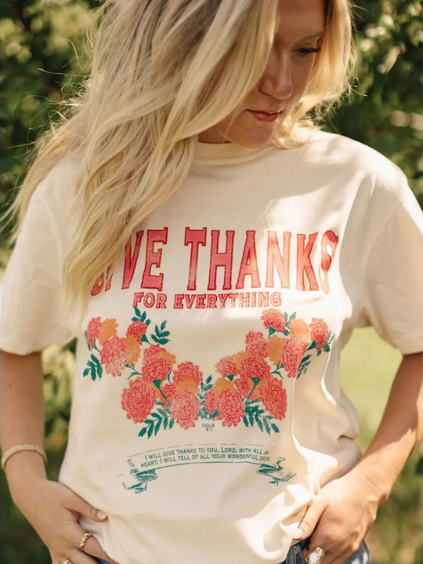 Give Thanks Marigold Fall Tee