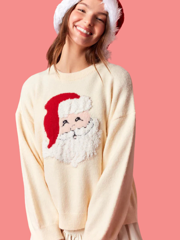 Ivory Classic Santa Sweater