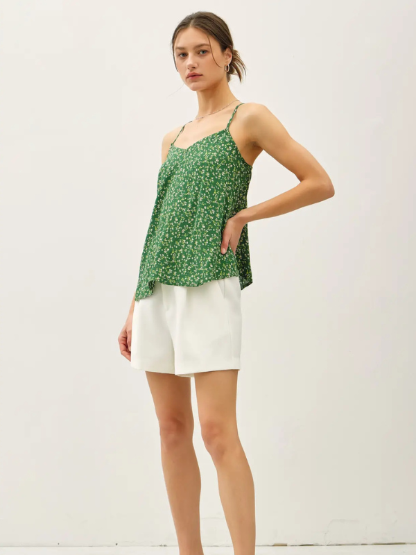 Lime Floral Tank Top 