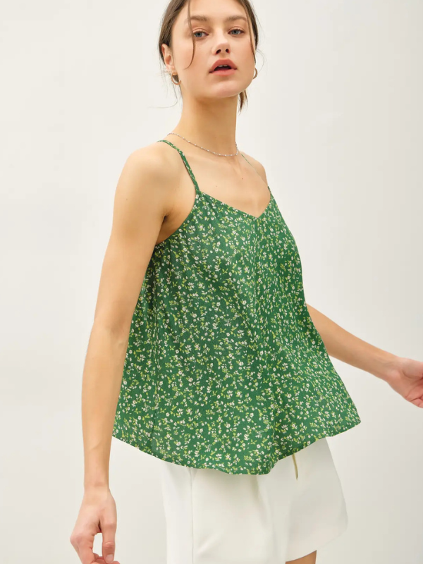 Lime Floral Tank Top 