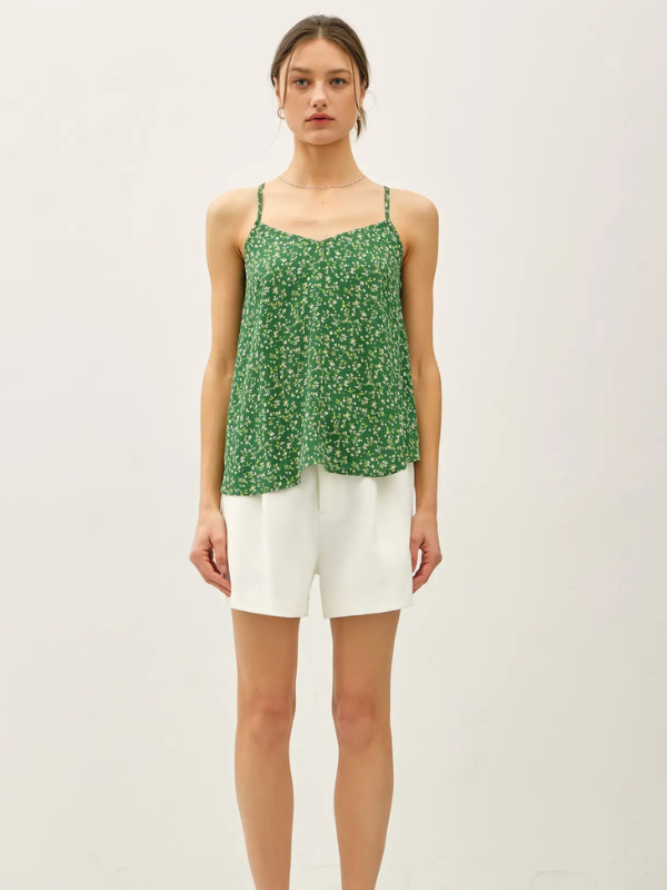 Lime Floral Tank Top 