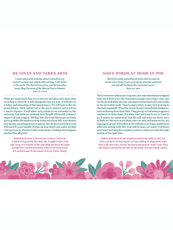 Text with floral design at the bottom on a white background