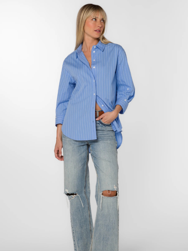 Suri Long Sleeve Blue Stripe Top