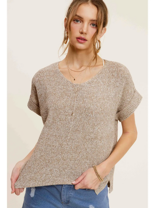 Taupe Lightweight Textured Sweater